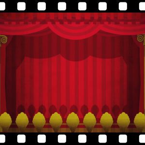 Theatre_Curtains_Green_Screen_HD stock video animated clip