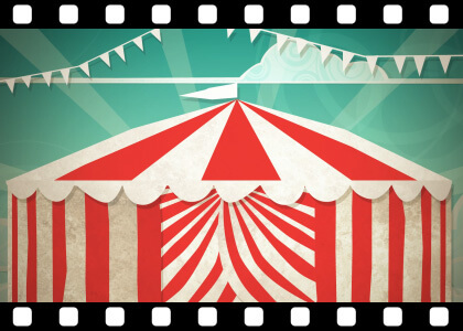 Circus_Tent_Entrance_to_Green stock video animated clip