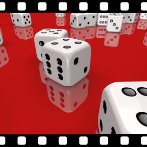 Dice_Falling_On_Red stock video animated clip