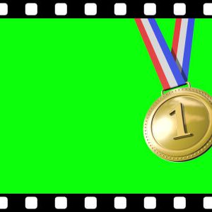 Winning medals on green screen stock video animated clip