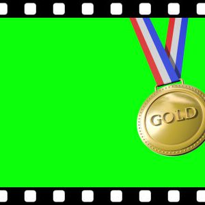 Winning medals on green screen stock video animated clip