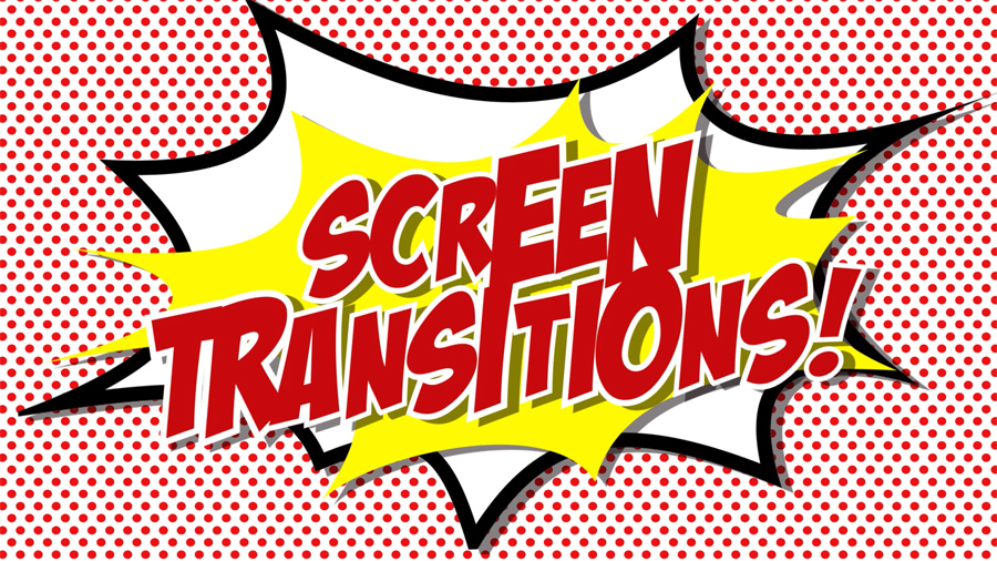 Comic book cartoon flash motion graphics transition full screen