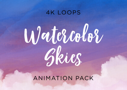 Watercolor Skies Animated Background Pack Feature