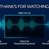 Audio Waveform Animation End Screen Cards – Motion Graphics Template