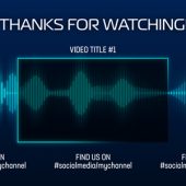 Audio Waveform End Screen Cards – Free Motion Graphics Template