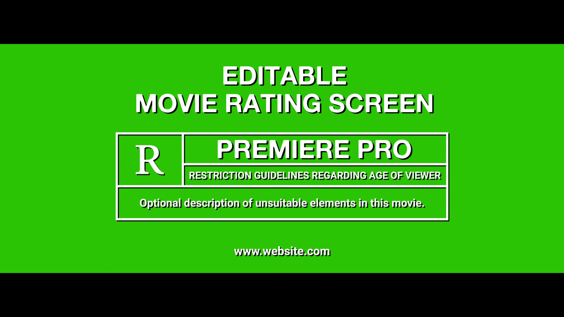 Movie Trailer Rating Screen Title Premier Pro Template