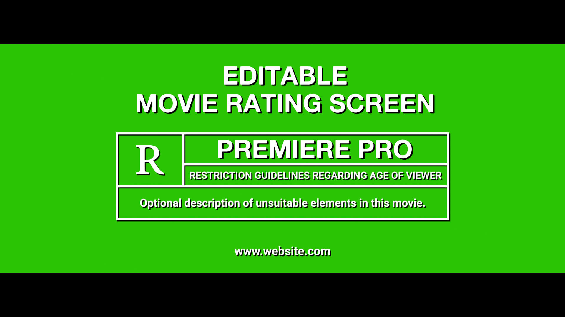 Movie Trailer Rating Screen Title, MOGRT