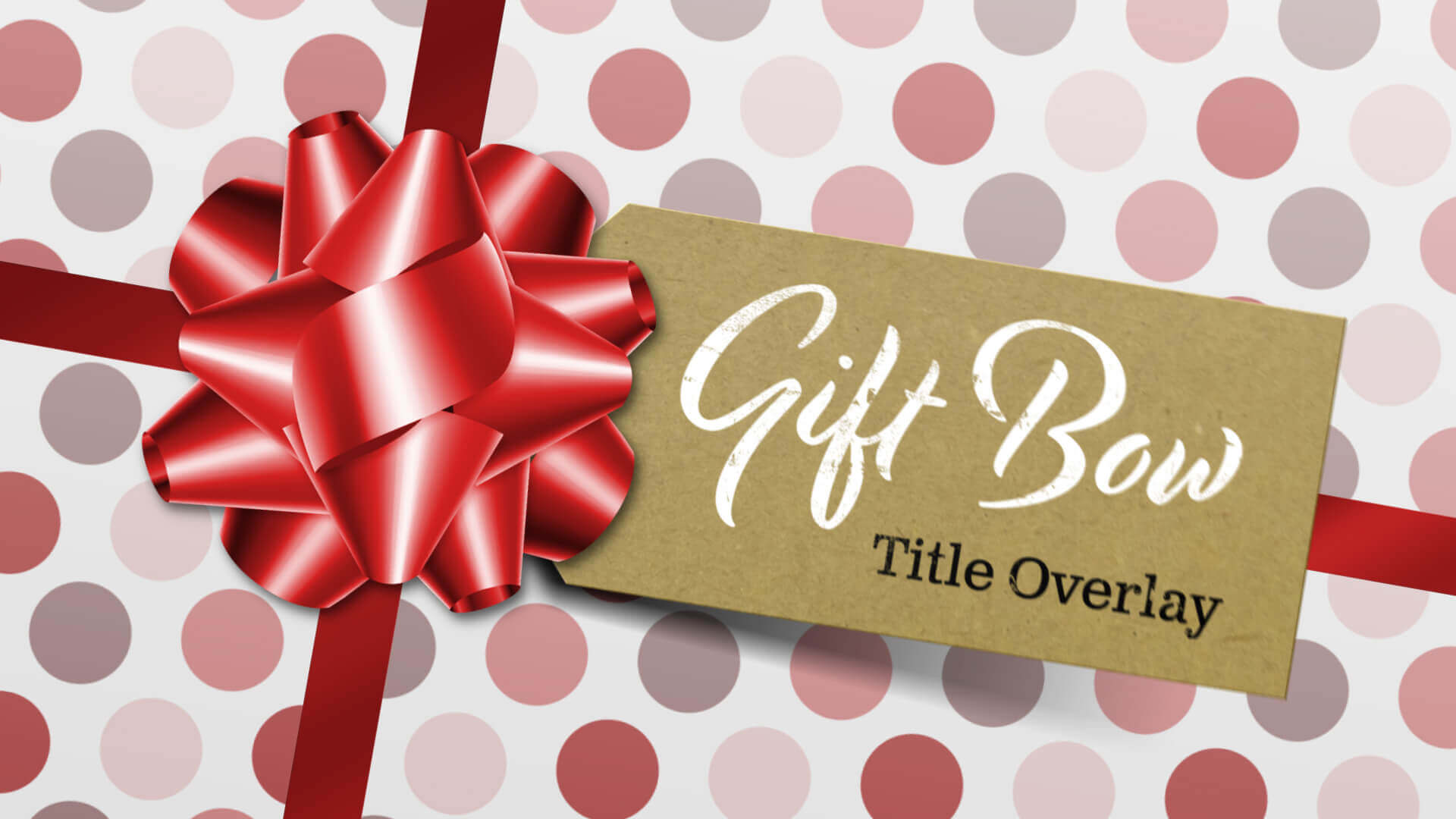 Gift Tag And Ribbon Bow Title Overlay Premier Pro MOGRT Template