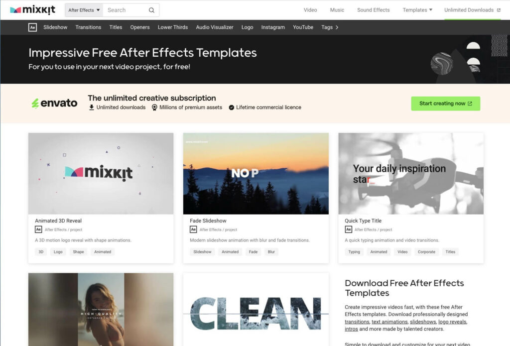 Top Websites for Free Editable After Effects Templates