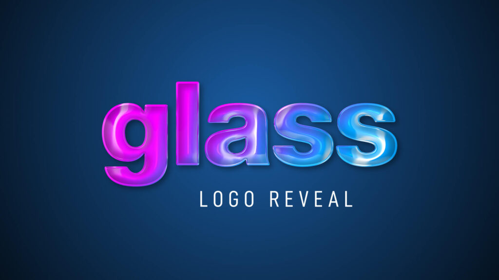 Glass Logo and Text Reveal After Effects Template