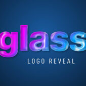 Glass Logo and Text Reveal After Effects Template