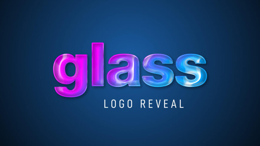 Glass Logo and Text Reveal After Effects Template