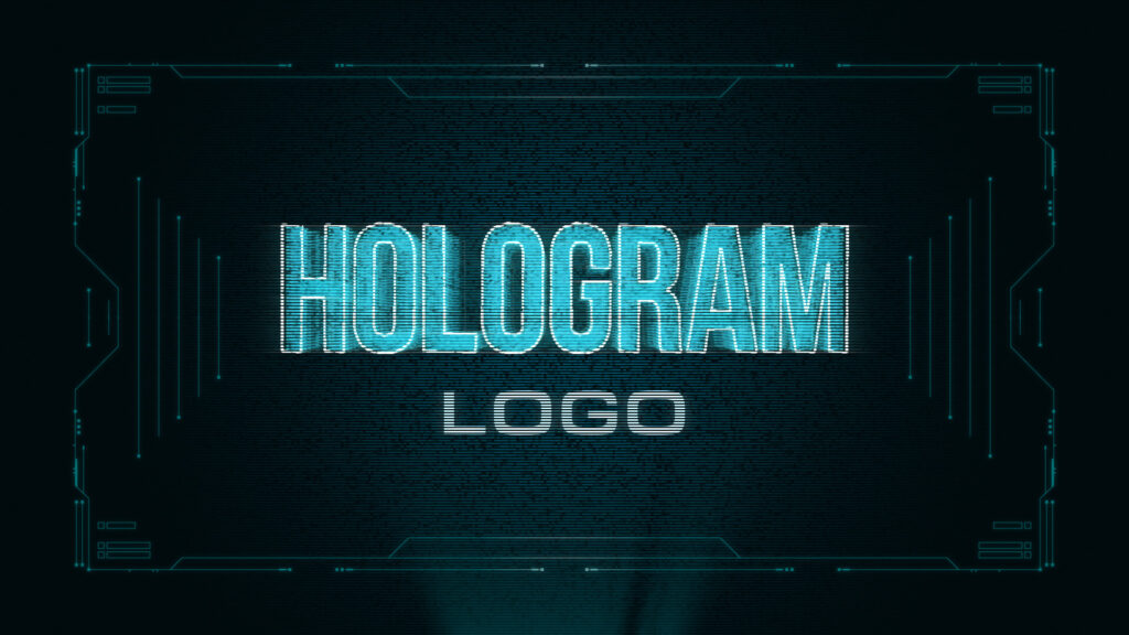Glitchy Hologram Logo Reveal After Effects Template