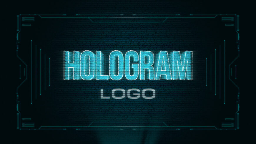 Glitchy Hologram Logo Reveal After Effects Template
