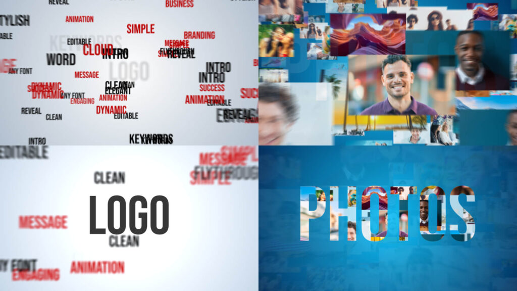Text And Media Cloud Logo Reveal After Effects Template