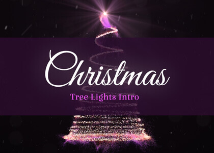 Christmas Tree Lights After Effects intro logo reveal template