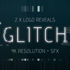 Glitch effect logo reveals After Effects templates