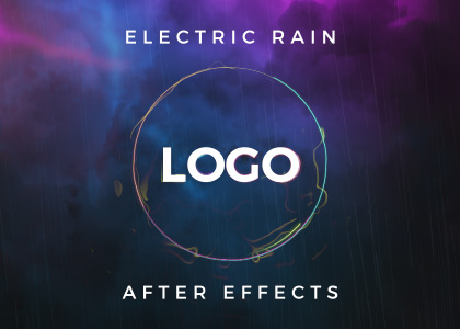 Electric Rain free youtube intro logo reveal After Effects template