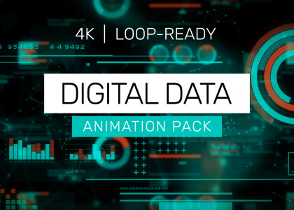 Digital data background video animation pack