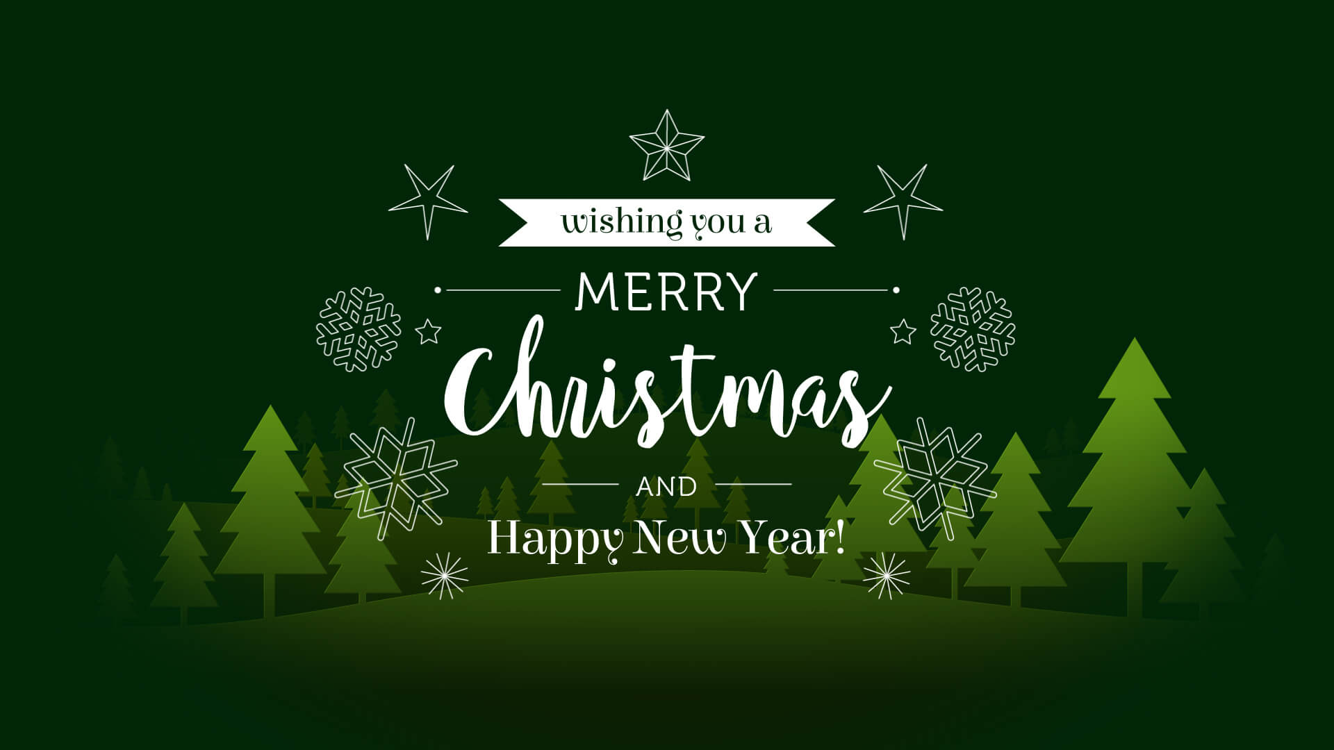 Merry Christmas Happy New Year Badge Animation Green