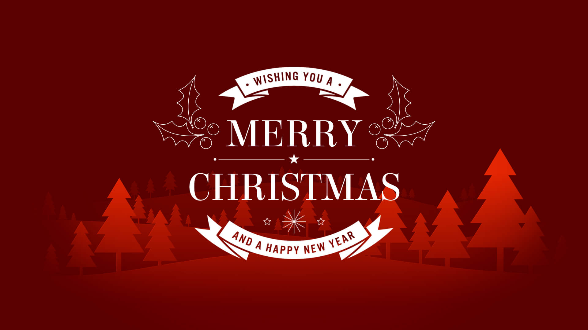 Merry Christmas Happy New Year Badge Animation Red