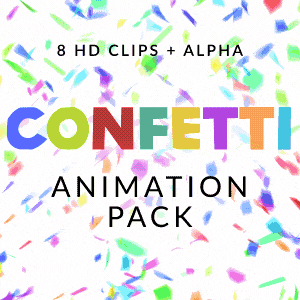 Confetti Overlay Animations | Pack of 8 Video Clips with Alpha Channel