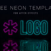 Flickering Neon Logo and Text Reveal – Free After Effects Template
