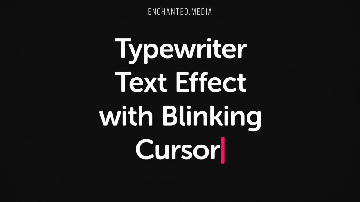 Free Typewriter Cursor Text After Effects Template