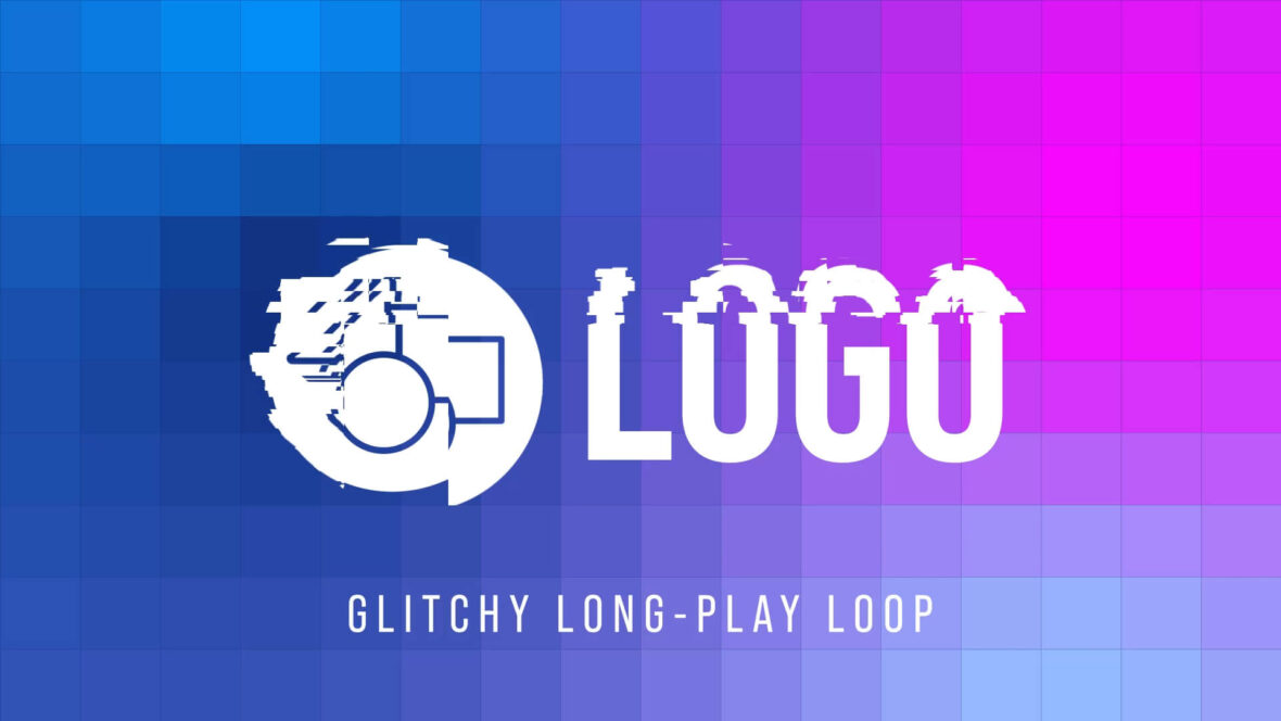 Glitch Logo and Text Background Loop for Premiere Pro