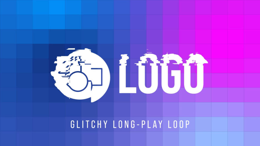 Glitch Logo and Text Background Loop for Premiere Pro
