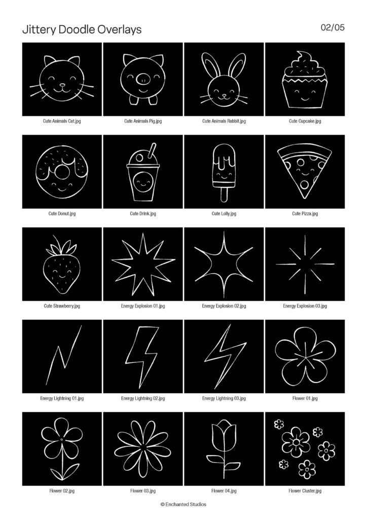 Gallery page 2 of included doodle overlay elements
