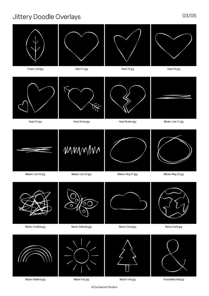 Gallery page 3 of included doodle overlay elements