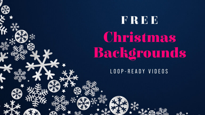 Free 4K animated Christmas background featuring a white paper snowflake border on a dark blue winter background