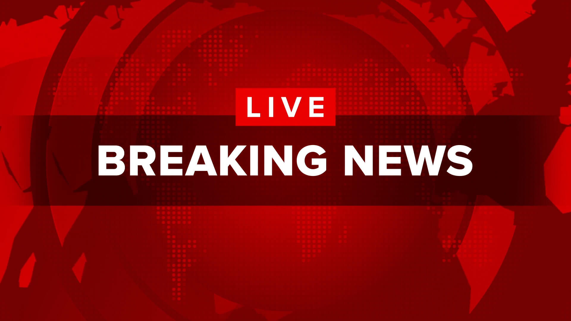 Global news full-screen title template with animated breaking news graphics and world map background