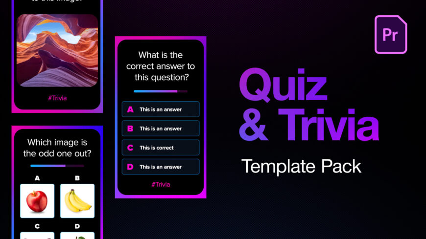Social Media Quiz & Trivia MOGRT Pack for Premiere Pro